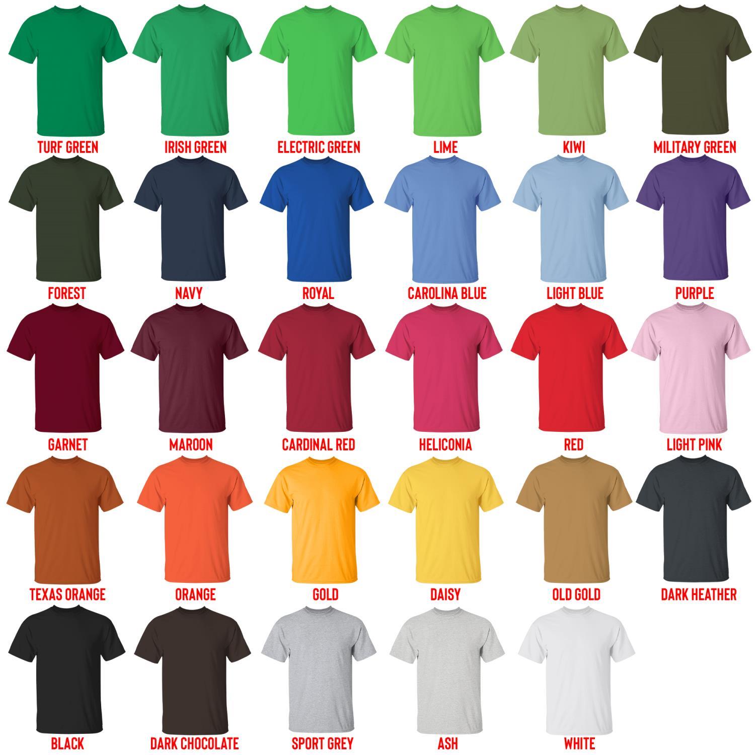 t shirt color chart - Resident Evil UK Shop