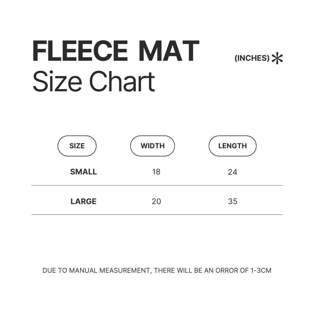 Fleece Mat Size Chart - Resident Evil UK Shop