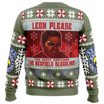 Alternative view of Chrismas Chris Redfield Bloodline Resident Evil Ugly Christmas Sweater