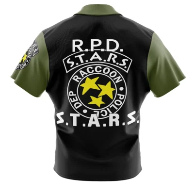 Alternative view of RPD S.T.A.R.S. Resident Evil Button Up Hawaiian Shirt