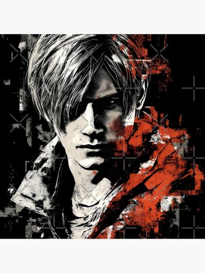 Alternative view of Leon S Kennedy Resident Evil 4 Remake Jacket Rpd Rookie T Shirt Throw Pillow