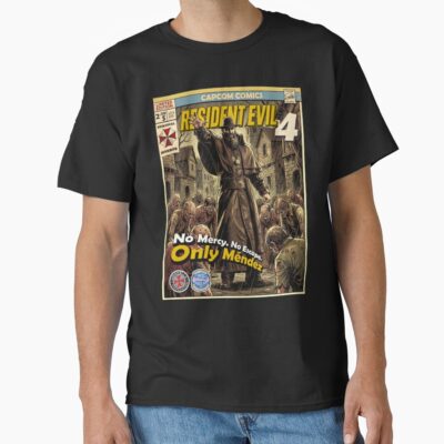 Alternative view of Resident Evil 4 Comic Retro Gaming Art T-shirt