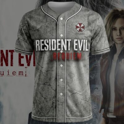Alternative view of Horror Game Requiem Leon Baseball Jersey